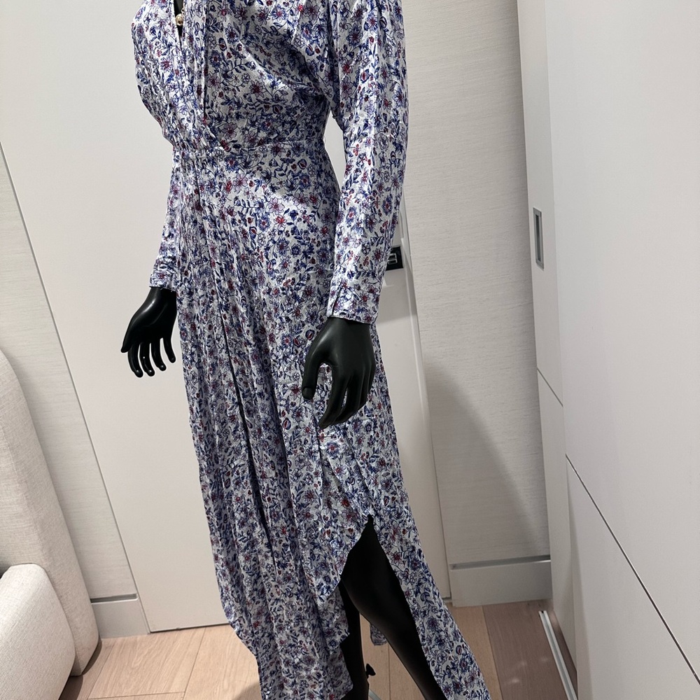 Poupette St. Barth Dress Blue Floral Print with Red accents - Picture 3 of 6